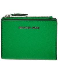 MICHAEL Michael Kors - Leather Palm Green Wallet - Lyst