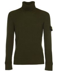 Stone Island - Compass Patch Roll-neck Knitted Jumper - Lyst