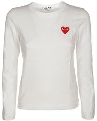 COMME DES GARÇONS PLAY - Logo Embroidered Long-sleeved T-shirt - Lyst