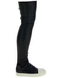 Rick Owens - Knee High Sotcking Sneakers In Black Leather - Lyst