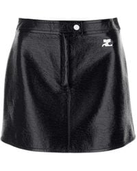 Courreges - Reedition Logo Patch Mini Skirt - Lyst