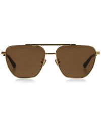 Bottega Veneta - Aviator Frame Sunglasses - Lyst