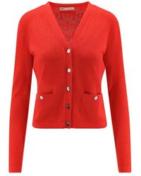 Tory Burch - T Monogram Jacquard Viscose Blend Cardigan - Lyst