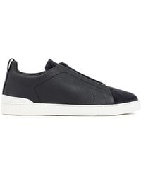 Zegna - Triple Stitch Round-toe Sneakers - Lyst