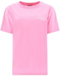 MSGM - "script" T-shirt - Lyst