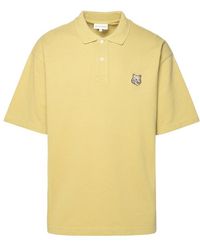 Maison Kitsuné - Khaki Cotton Polo Shirt - Lyst