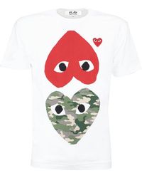 COMME DES GARÇONS PLAY - Heart Logo Embroidered Crewneck T-shirt - Lyst