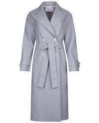 Harris Wharf London - Double Breasted Belted Trench Coat - Lyst