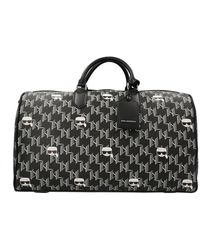Save 11% Karl Lagerfeld Leather K/ikonik Monogram Duffel Bag in Black Womens Bags Duffel bags and weekend bags 