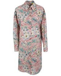 Moncler Genius - Moncler X Palm Angels Tropical Printed Shirt Dress - Lyst