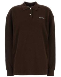 Miu Miu - Cotton Pique Polo Shirt - Lyst