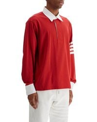 Thom Browne - Cotton Polo With Three Stripes - Lyst