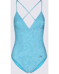 Etro - Ligh Blue One Piece Swimwear - Lyst