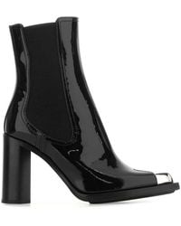 Alexander McQueen - Punk Embellished Patent-leather Chelsea Boots - Lyst