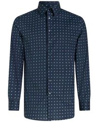 Etro - Navy Shirt With Micro Paisley Patterns - Lyst
