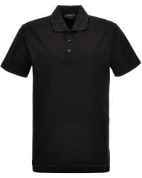 Versace - Embellished Short-sleeved Polo Shirt - Lyst