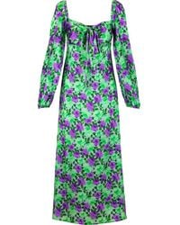 P.A.R.O.S.H. - Floral Printed Flared Maxi Dress - Lyst