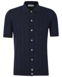 Gran Sasso - Button-Up Ribbed Polo Shirt - Lyst