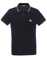 Moncler - Logo Patch Short-sleeved Polo Shirt - Lyst