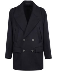 Giorgio Armani - Double-breasted Peacoat - Lyst