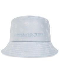 Alexander McQueen - Light Bucket Hat With Skull Pattern - Lyst