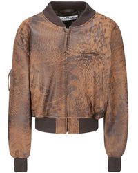 Acne Studios - Abstract Printed Cropped Bomber Jacket - Lyst