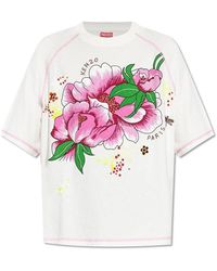 KENZO - T-Shirt With Floral Motif - Lyst
