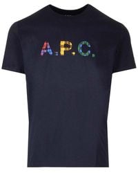 A.P.C. - Logo Patch Crewneck T-shirt - Lyst