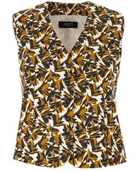 Weekend by Maxmara - All-over Patterned V-neck Gilet - Lyst