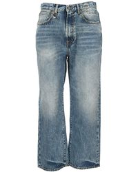 R13 Royer Cropped Denim Jeans - Blue