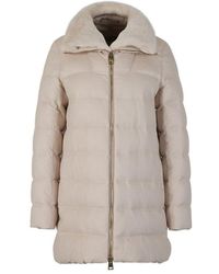 Herno - Zip-up Quilted Padded Long Jacket - Lyst