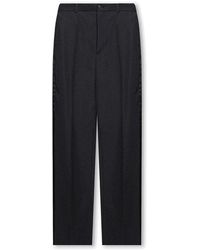 Balenciaga - Wool Pleat-Front Trousers - Lyst