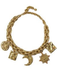 Rabanne - Medal Charm Detailed Necklace - Lyst