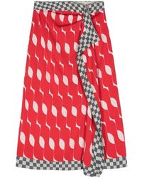 Dries Van Noten - Geometric Printed Slit-Detailed Skirt - Lyst