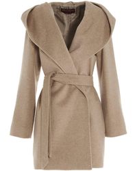 Max Mara Studio Wool March Coat In Black Lyst