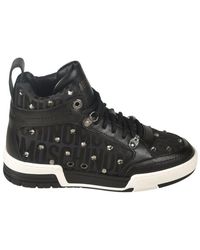 Moschino - Logo-printed High-top Lace-up Sneakers - Lyst