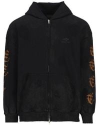 Balenciaga - Faded Zip-up Small Fit Hoodie - Lyst