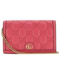Gucci - Logo Plaque Quilted Chain Wallet - Lyst
