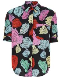 Marni - Shirt With All-Over Rose Print - Lyst