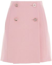 Prada Buttoned Mini Skirt - Pink