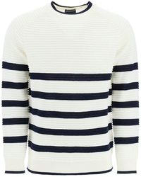 Emporio Armani - Striped Ottoman Knit Sweater - Lyst