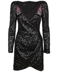 Pinko Sequin Embellished Mini Dress - Black