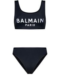 Balmain - Logo Printed Two Piece Swimsuit - Lyst