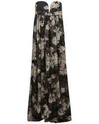 Max Mara - Acerbo Floral Printed Strapless Dress - Lyst