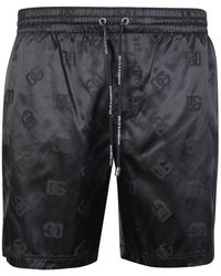 Dolce & Gabbana - Monogram-printed Drawstring Swim Shorts - Lyst