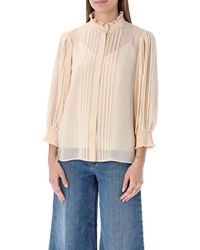See By Chloé Georgette Embellished Blouse - Natural