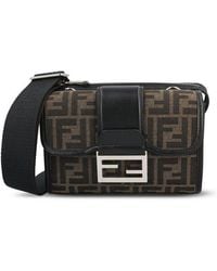 Fendi - Double Baguette Ff Jacquard Crossbody Bag - Lyst