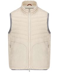 Mens Clothing Jackets Waistcoats and gilets Brunello Cucinelli Wool-blend Down Vest in Blue for Men 