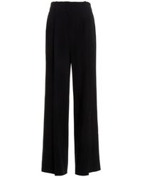 Slacks and Chinos Capri and cropped trousers Proenza Schouler Wool Pleat-front Trousers in Black Womens Clothing Trousers 