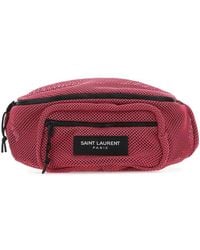 Saint Laurent Slp Logo Patch Belt Bag - Pink